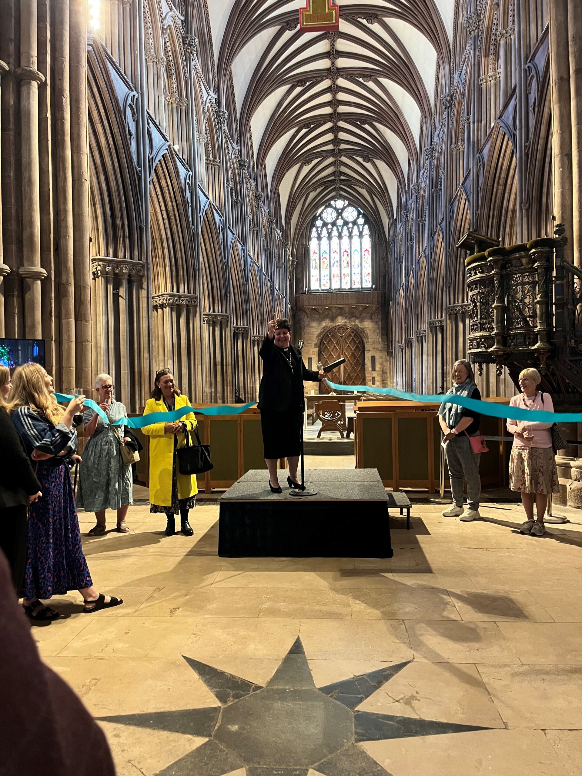 Lichfield Cathedral Spire Opening ribbon cut 2